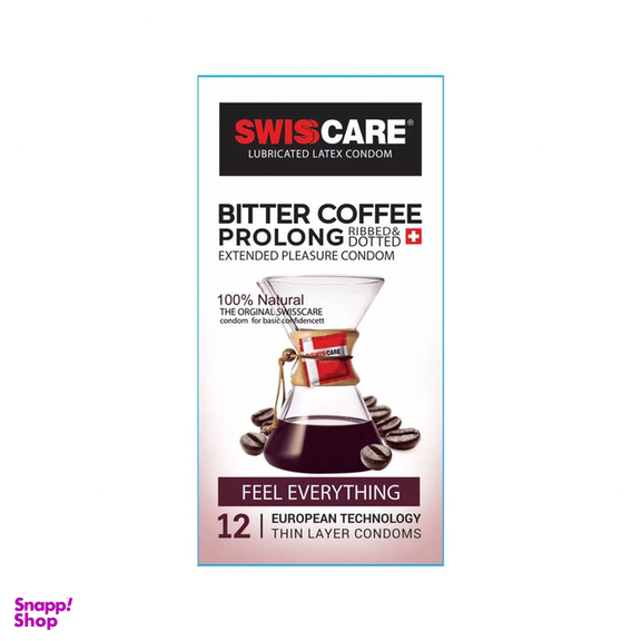کاندوم سوییس کر مدل Coffee Prolong بسته 12 عددی