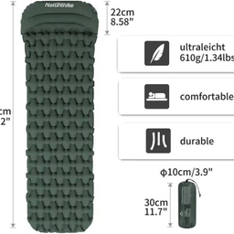 زيرانداز بادی نیچرهایک سايز 6.5cm مدل FC-12 Single Aircushion with Pillow کد Z003-P