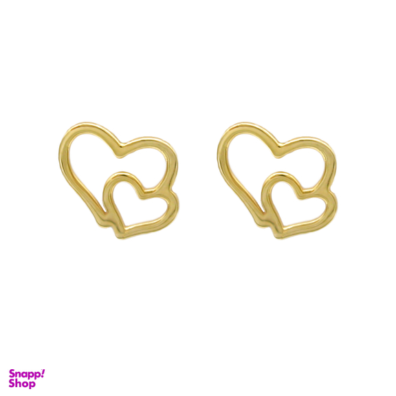 گوشواره طلا 18 عیار زنانه کاپانی طرح قلب کد KE002