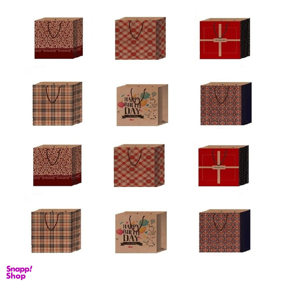 پاکت هدیه کد 600 سایز 30×30 سانتی متر مجموعه 12 عددی