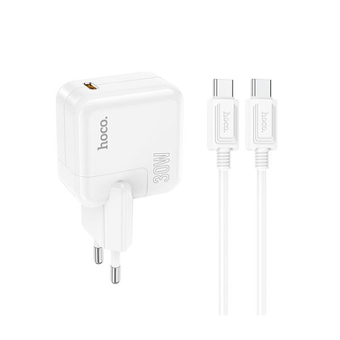 شارژر دیواری 30 وات هوکو مدل C112A PD به همراه کابل تبدیل Type-C