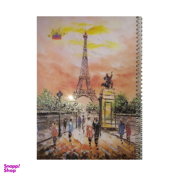 دفتر زبان 50 برگ شمس مدل 4 خط طرح ایفل