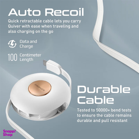 کابل تبدیل USB-C به USB-C/ microUSB / لایتنینگ پرومیت مدل QUIVER طول 1 متر