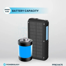 پاوربانک خورشیدی پاورولوژی مدل Powerology Solar Wireless Charging Power Bank PPBCHA76 ظرفیت 20000 میلی آمپر