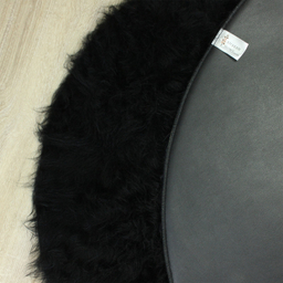 فرش ماشینی شاران هوم طرح خز پرز بلند فانتزی مدل اسفنج دار زمنیه مشکی