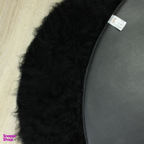 فرش ماشینی شاران هوم طرح خز پرز بلند فانتزی مدل اسفنج دار زمنیه مشکی