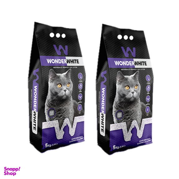 خاک گربه عطری واندر وایت مدل Lavender وزن 5 کیلوگرم بسته 2 عددی