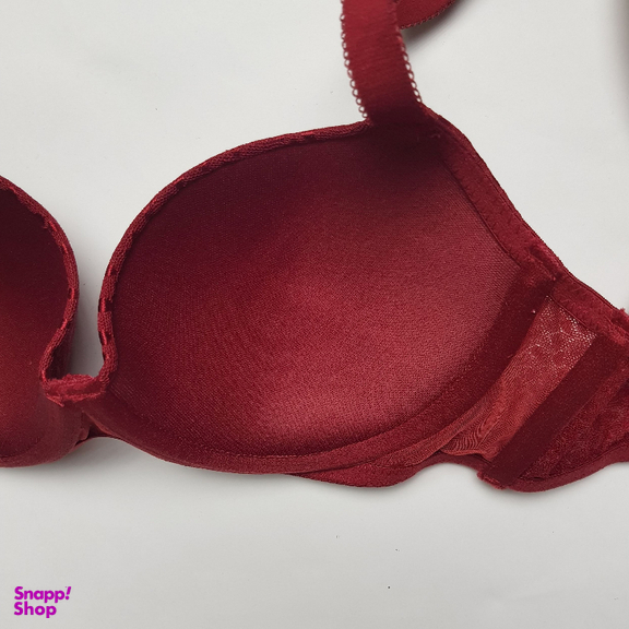 ست شورت و سوتین زنانه برتا مدل اسفنجی کد 6020KC رنگ زرشکی