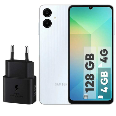 گوشی موبایل سامسونگ مدل Galaxy A06 دو سیم کارت ظرفیت 128 گیگابایت رم 4 گیگابایت به همراه شارژر 25 وات