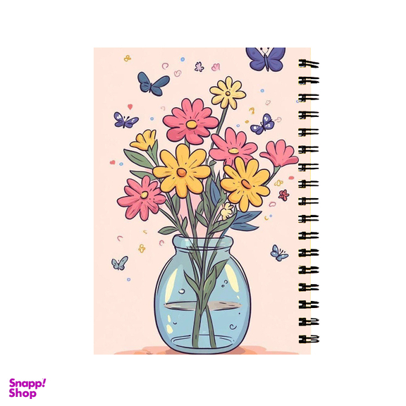 دفتر مشق 60 برگ طرح گل فانتزی کد 6958