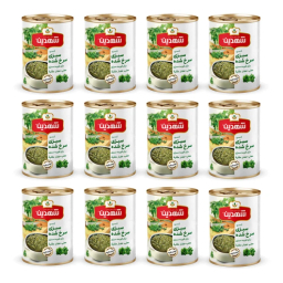 کنسرو سبزی سرخ شده برای قورمه سبزی شهدین وزن 350 گرم بسته 12 عددی