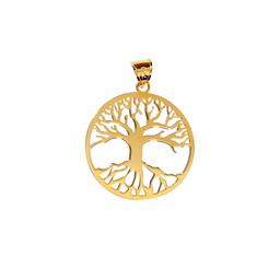 پلاک گردنبند طلا 18 عیار زنانه پانسی طرح پلاک درخت زندگی مدل PE523