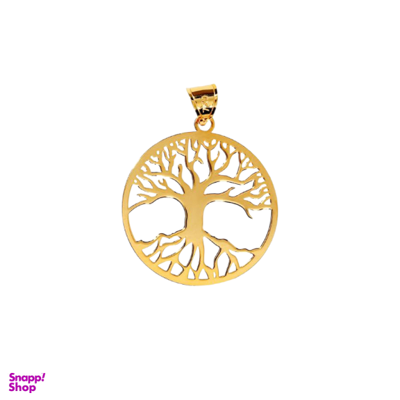 پلاک گردنبند طلا 18 عیار زنانه پانسی طرح پلاک درخت زندگی مدل PE523