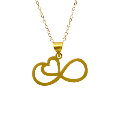 گردنبند طلا 18 عیار زنانه کاپانی طرح قلب و بی نهایت کد KN027