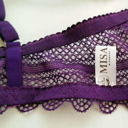 ست شورت و سوتین زنانه میسا مدل فنردار گیپوری کد 4717-6035 رنگ بنفش