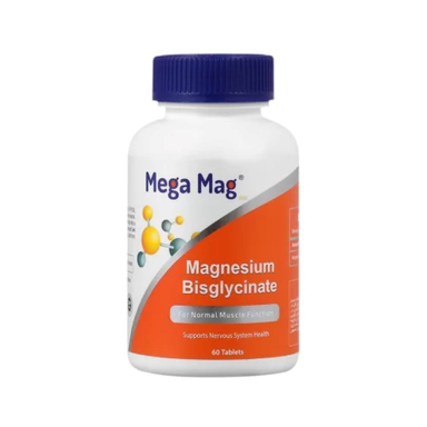 قرص منیزیم بیس گلایسینات مگامگ شرکت سمر طب درمان بسته 60 عددی