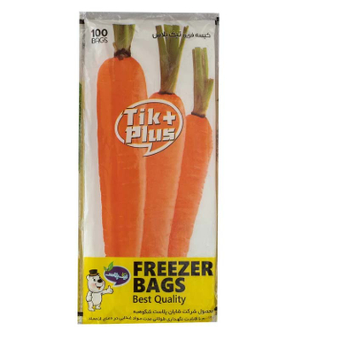 کیسه فریزر تیک پلاس مدل carrot بسته 100 عددی
