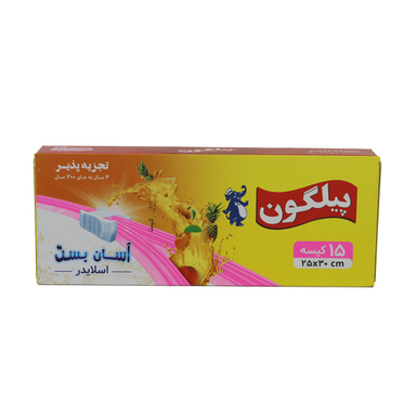 کیسه زیپدار اسلایدر پیلگون مدل آسان بست سایز بزرگ بسته 15 عددی