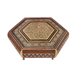 شکلات خوری خاتم کاری مدل پایه برنجی 6 گوش کد 26000021