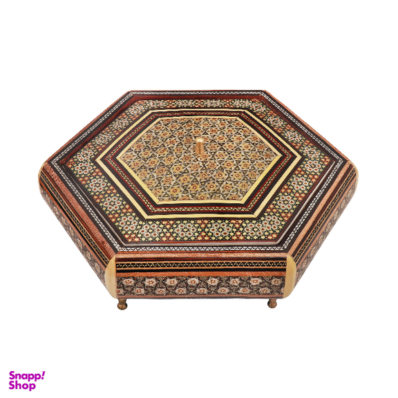 شکلات خوری خاتم کاری مدل پایه برنجی 6 گوش کد 26000021