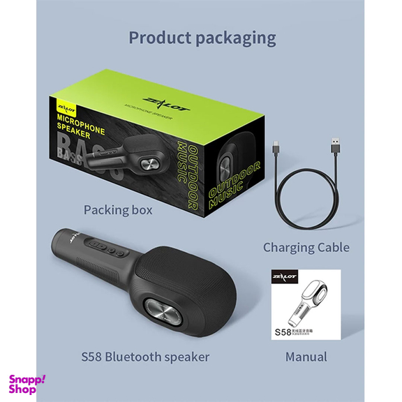اسپیکر پرتابل زیلوت مدل S58 طرح میکروفون