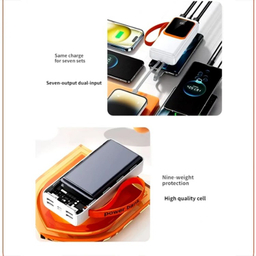 پاوربانک پی زد ایکس مدل V28 Fast Charge 22.5W Cabled ظرفیت 30000 میلی آمپر ساعت
