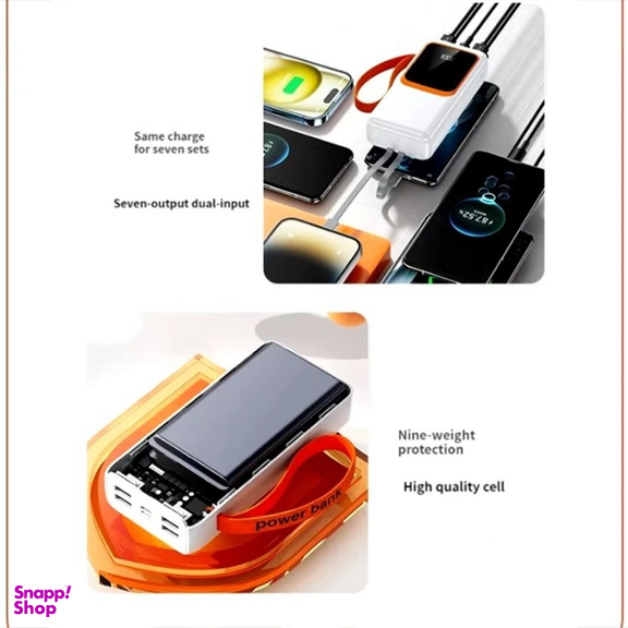 پاوربانک پی زد ایکس مدل V28 Fast Charge 22.5W Cabled ظرفیت 30000 میلی آمپر ساعت