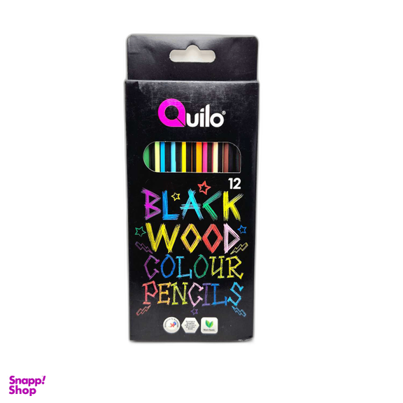 مداد رنگی کوییلو مدل Black Wood کد 644528 بسته ۱۲ عددی