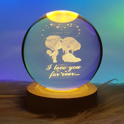 چراغ خواب طرح گوی کریستال مدل عاشقانه