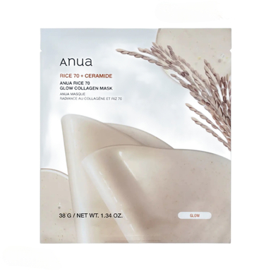 ماسک ورقه ای روشن کننده و ضد لک صورت آنوا مدل Rice & Ceramide وزن 38 گرم