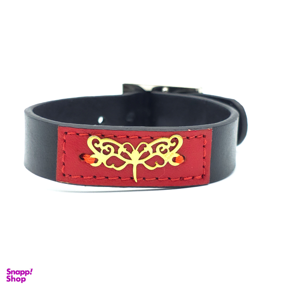 دستبند چرم و طلا عیار 750 زنانه طرح سنجاقک AN021
