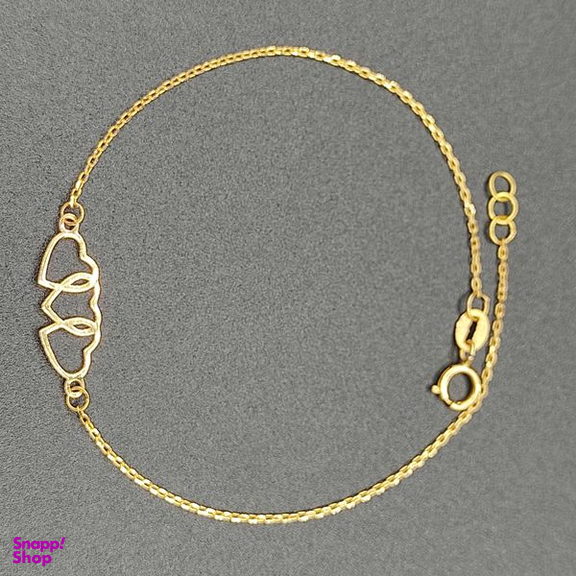 دستبند طلا 18 عیار دخترانه مدل فانتزی قلبی 008