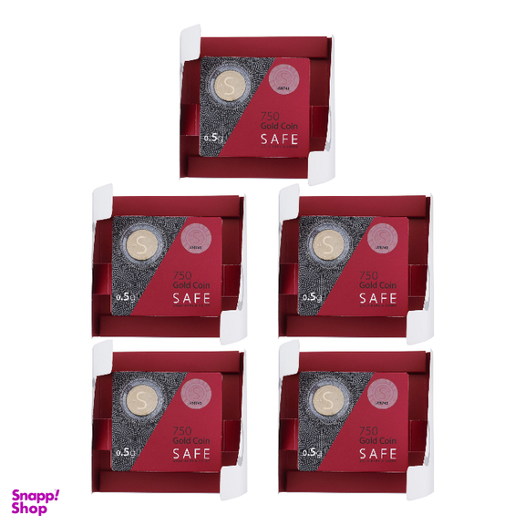 سکه گرمی 18 عیار طلای سیف مدل S505 وزن 2.5 گرم - 5 عدد سکه 0.5 گرمی