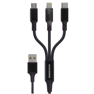 کابل فست شارژ 3in1 بیبوشی مدل A14 طول 120 سانتی‌ متر