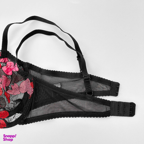 ست شورت و سوتین زنانه نوشه پوش کد 88807 رنگ مشکی قرمز