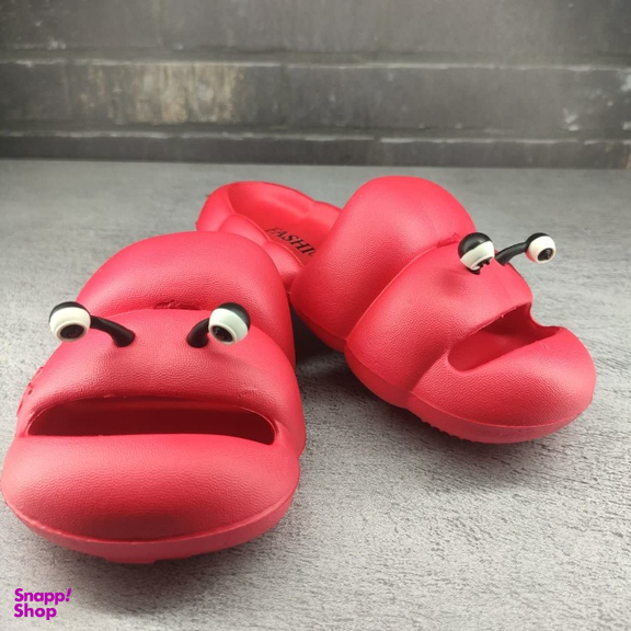 دمپایی دخترانه پاپا مدل حلزونی رنگ قرمز