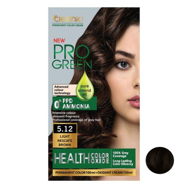 کیت رنگ مو کلینیک کیندی شماره 5.12 رنگ نسکافه ای قهوه ای روشن