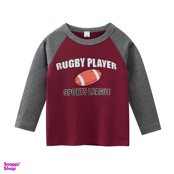 تی شرت آستین بلند پسرانه هومنیتی مدل WYKBTS3047-BGD