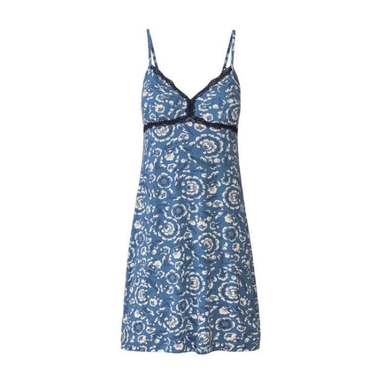 لباس خواب زنانه اسمارا مدل ویسکوز گلدار کد 378 رنگ آبی نیلی