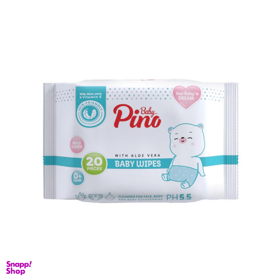 دستمال مرطوب کودک پینو بیبی مدل PH5.5 بسته 20 عددی