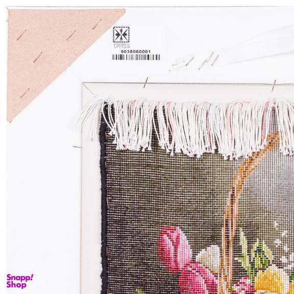 تابلو فرش دستباف سی پرشیا مدل گل در سبد حصیری کد 903806