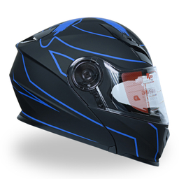 کلاه کاسکت بلوتوث دار ردلاین مدل +939 رنگ مشکی آبی