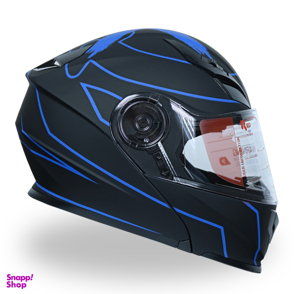 کلاه کاسکت بلوتوث دار ردلاین مدل +939 رنگ مشکی آبی