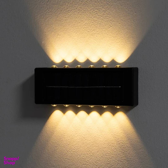 چراغ دیواری خورشیدی دوطرفه سولونیکس مدل 12 LED مجموعه 2 عددی