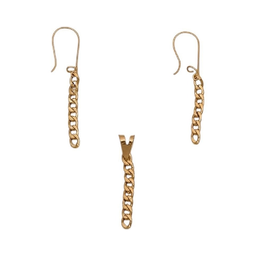 نیم ست طلا 18 عیار زنانه اپال گلد مدل کارتیه زنجیری