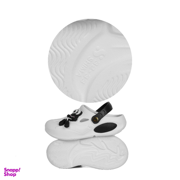 صندل پسرانه شیما مدل کراکس frog رنگ سفید مشکی