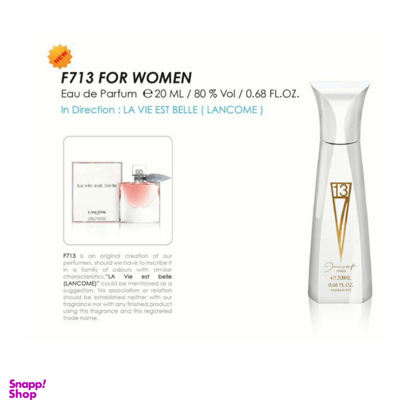 عطر زنانه جیبی ژک ساف (Jacsaf) کد F713 حجم 20 میلی لیتر