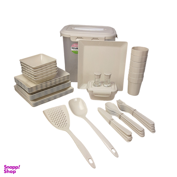 سبد پیک نیک و سرویس مسافرتی لاولی پلاست 58 پارچه کد TIK1160K