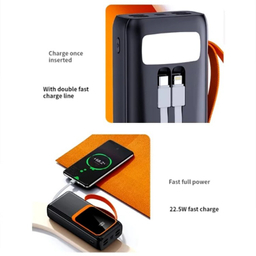پاوربانک پی زد ایکس مدل V28 Fast Charge 22.5W Cabled ظرفیت 30000 میلی آمپر ساعت