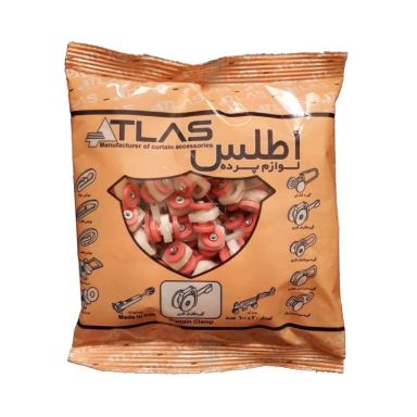 گیره پرده اطلس مدل قلابدار فلزی لی لوکس بسته 3000 عددی